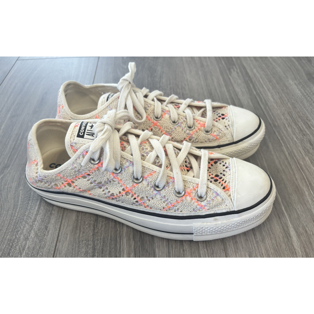 Converse Chuck Taylor Crochet Knit Platform Sneakers Women’s 9 Low Top Festival - Picture 1 of 10